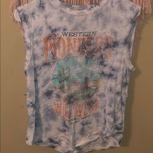 Tie dye western muscle tee